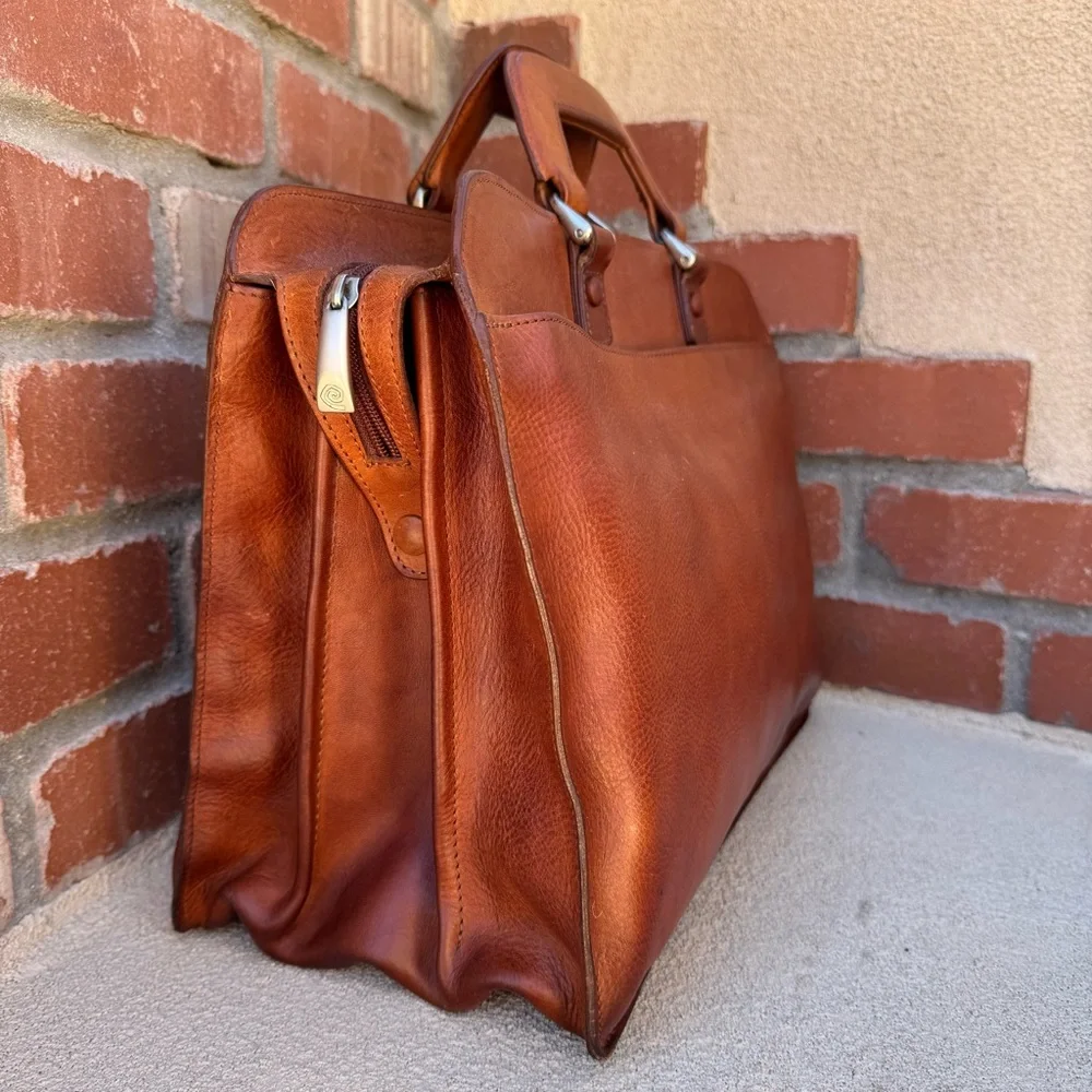 VTG Fabrizio Paini Leather Briefcase from Parma Italy 🇮🇹
